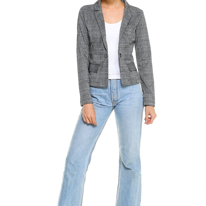 Point Plaid Blazer