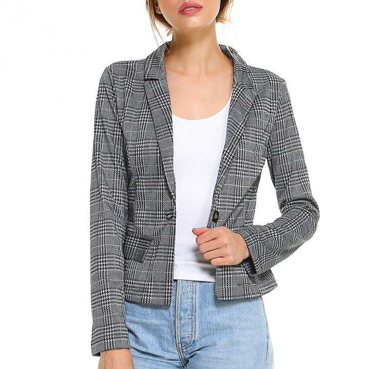 Point Plaid Blazer