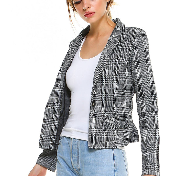 Point Plaid Blazer