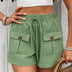 Tied Elastic Waist Shorts with Pockets