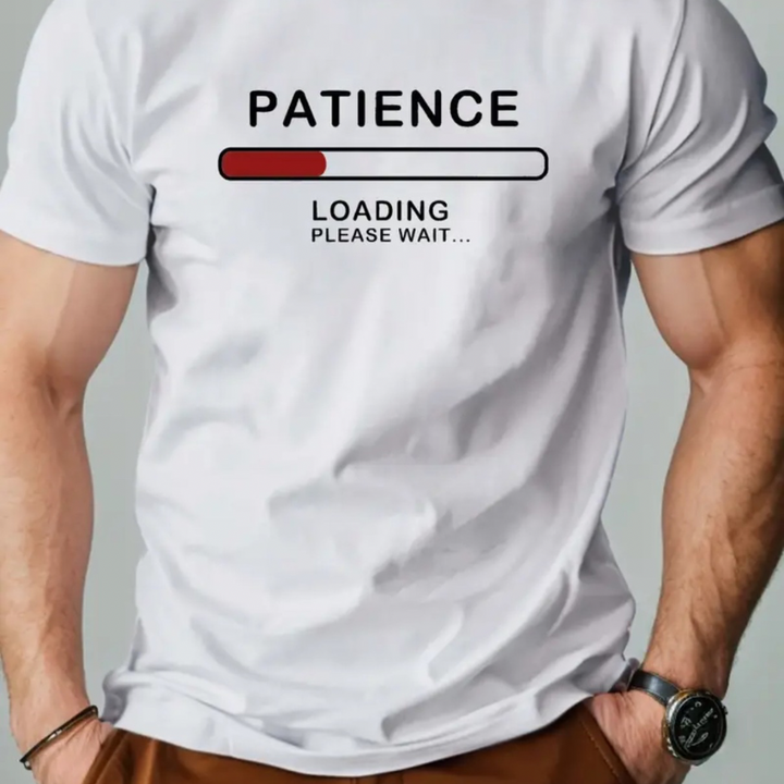 PATIENCE LOADING Pure Cotton Men's Tshirt Comfort Fit