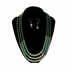 Three-Layered Sabyasachi Pearl Beads Three-Layer Long Mala Necklace Set - Intricately Designed Indian and Pakistani Jewelry with African Beads for a Vintage Look