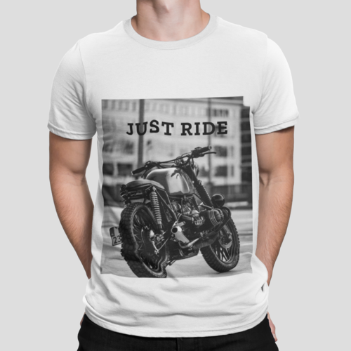 Motorcycle Just Ride Heavy Cotton T-Shirt