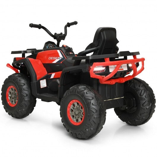 12 V Kids Electric 4-Wheeler ATV Quad with MP3 and LED Lights-Red - Color: Red