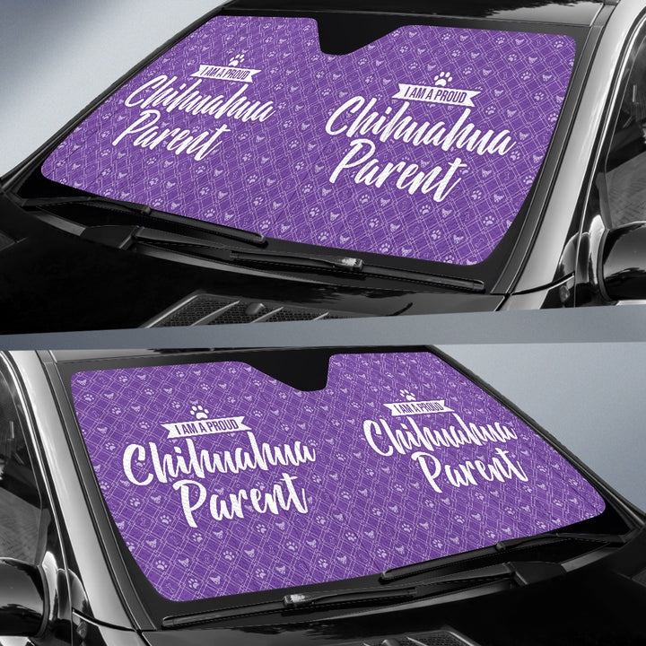 I am a proud Chihuahua Parent Auto Sun Shade - Violet