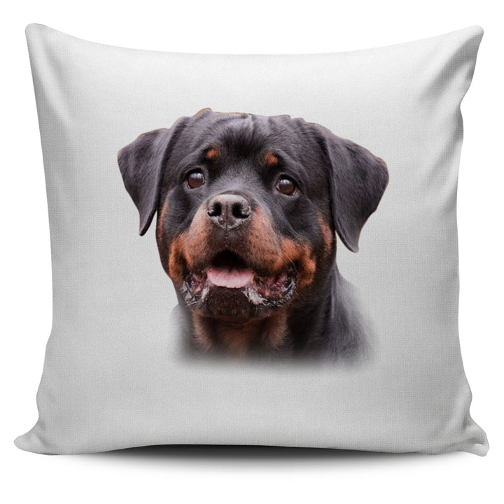 rottweiler pillow cover white