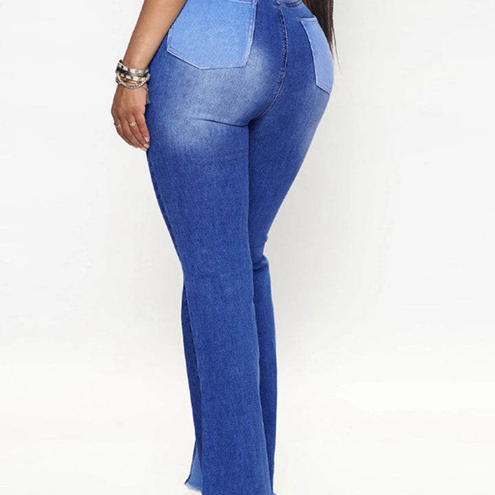 Wide Leg Raw Hem Jeans