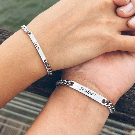 Customized Engraved Bracelet Set