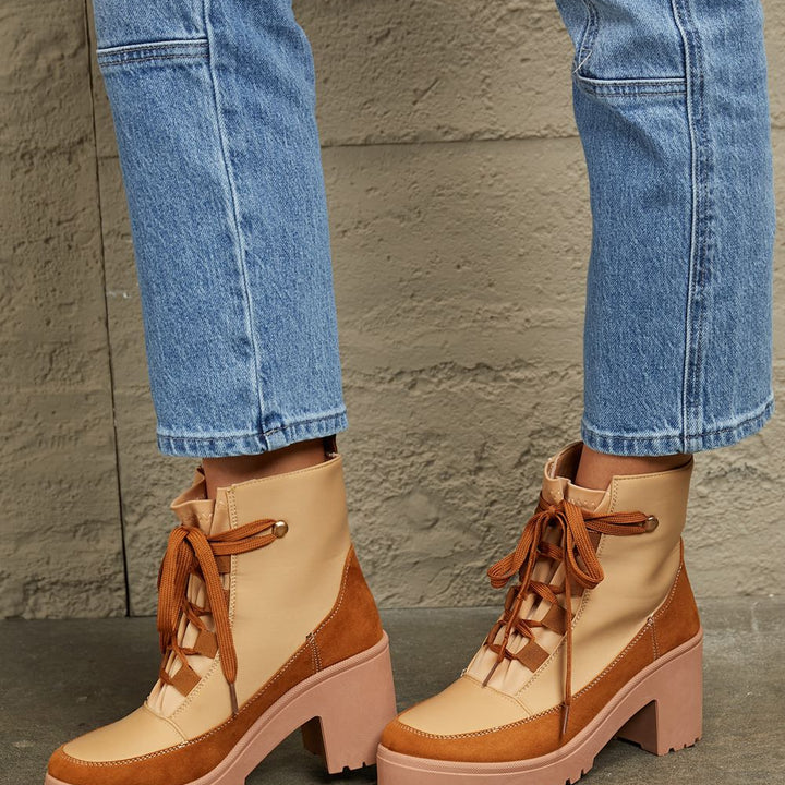 East Lion Corp Lace Up Lug Booties