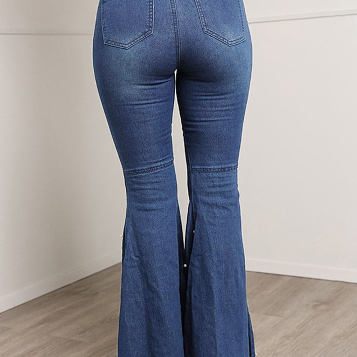 Button Fly Flare Jeans