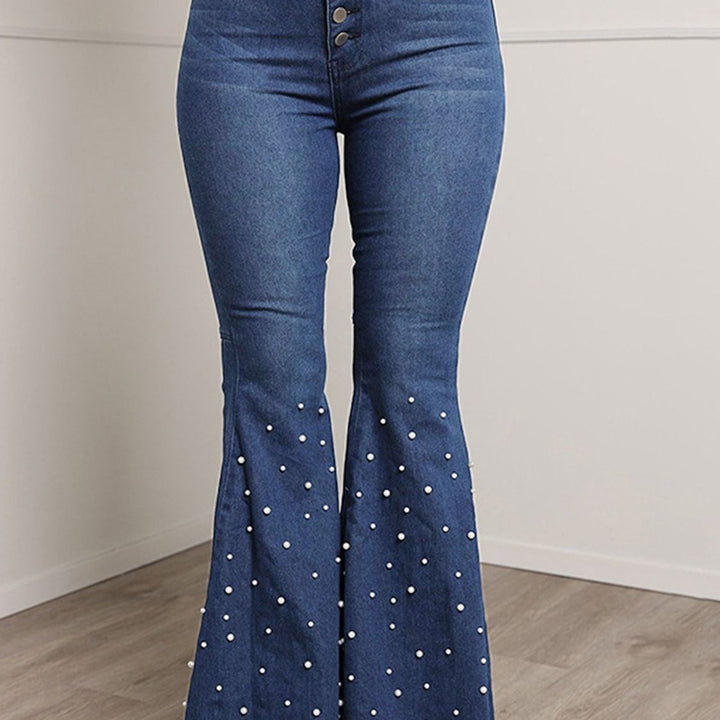 Button Fly Flare Jeans