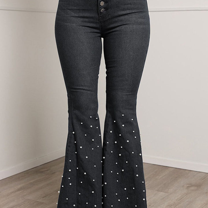 Button Fly Flare Jeans