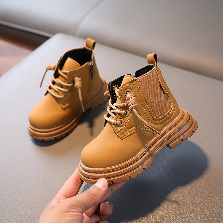 2023 Early Autumn Children Shoes PU Leather Chelsea Boots Kids Platform Boots Girls Boys Causal Boots Fashion Sneakers F08143