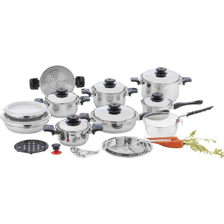 Versatile 28pc 12-Element T304 Stainless Steel "Waterless" Cookware