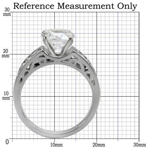 TK069 - Stainless Steel Ring High polished (no plating) Women AAA Grade CZ Clear