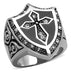 TK1349 - Stainless Steel Ring High polished (no plating) Men Top Grade Crystal Clear