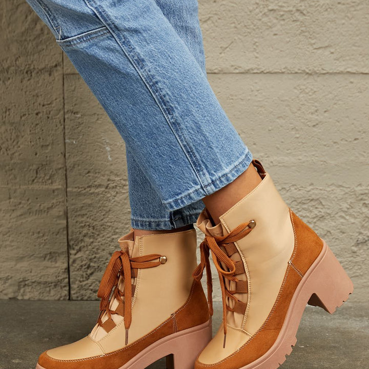 East Lion Corp Lace Up Lug Booties