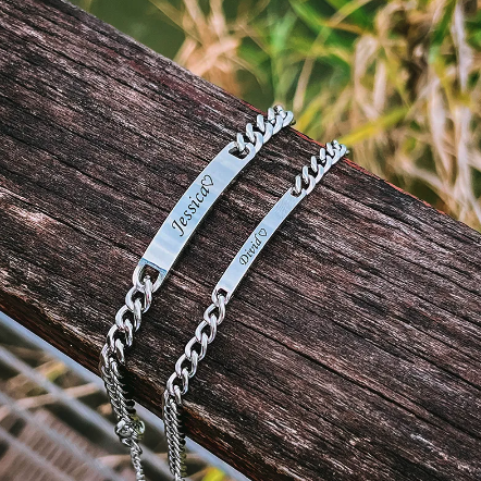 Customized Engraved Bracelet Set