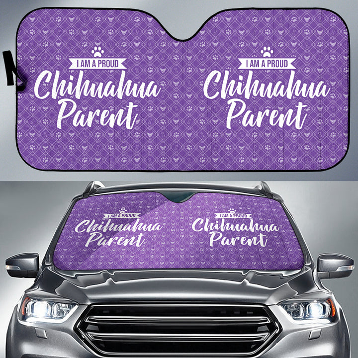 I am a proud Chihuahua Parent Auto Sun Shade - Violet